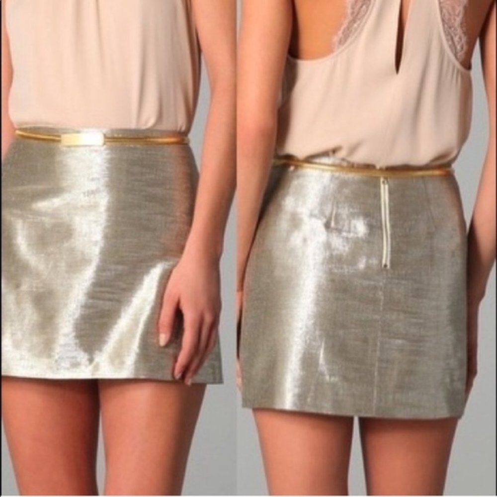 Alice + Olivia Mayra Metallic Skirt